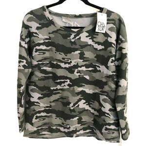 Chaser NEW Sz M Gray Camo Sweatshirt Soft Trendy